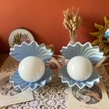 Rare pair of vintage shell lamps