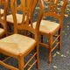 6 Louis Philippe style solid wood straw-seated chairs