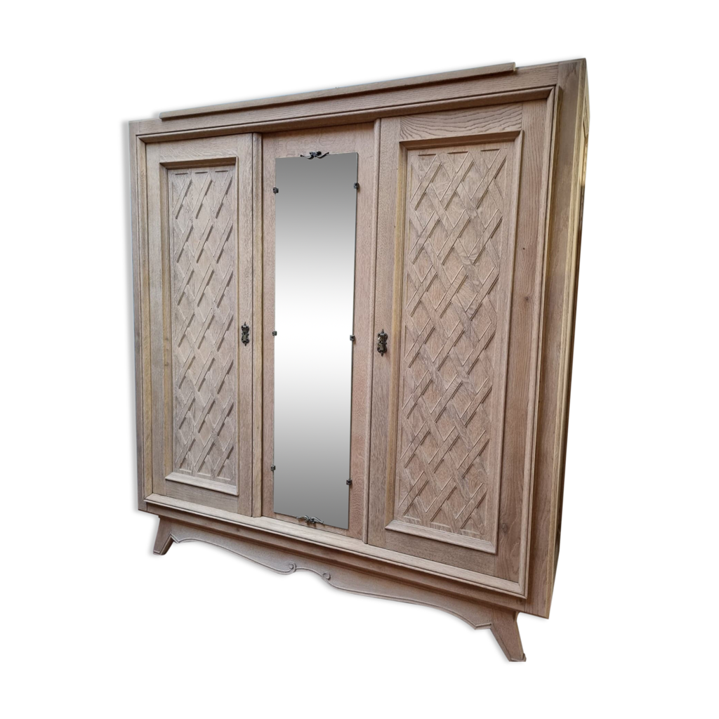 Armoire 3 portes en chêne massif Selency