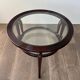 Round mid-century coffee table in walnut with a double top by Paolo Buffa.