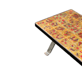 Midcentury coffee table in ceramic and cast iron