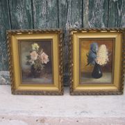 Pair of flower paintings
