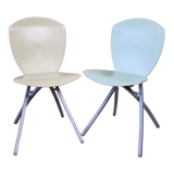 Pair of folding chairs viva, italian design, lucci orlandini for calligaris