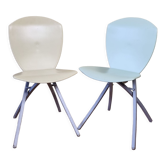 Paire de chaises pliantes viva, design italien, lucci orlandini pour calligaris