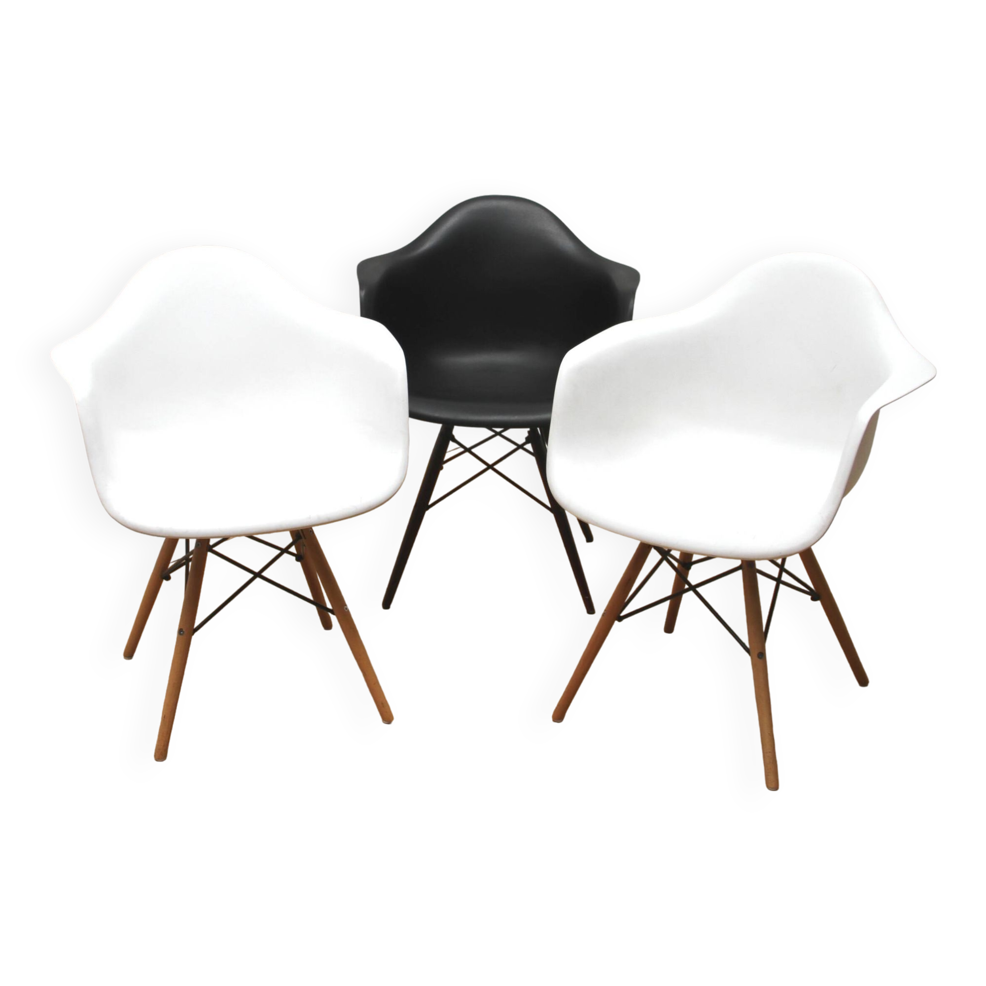 Suite of 3 designer chairs