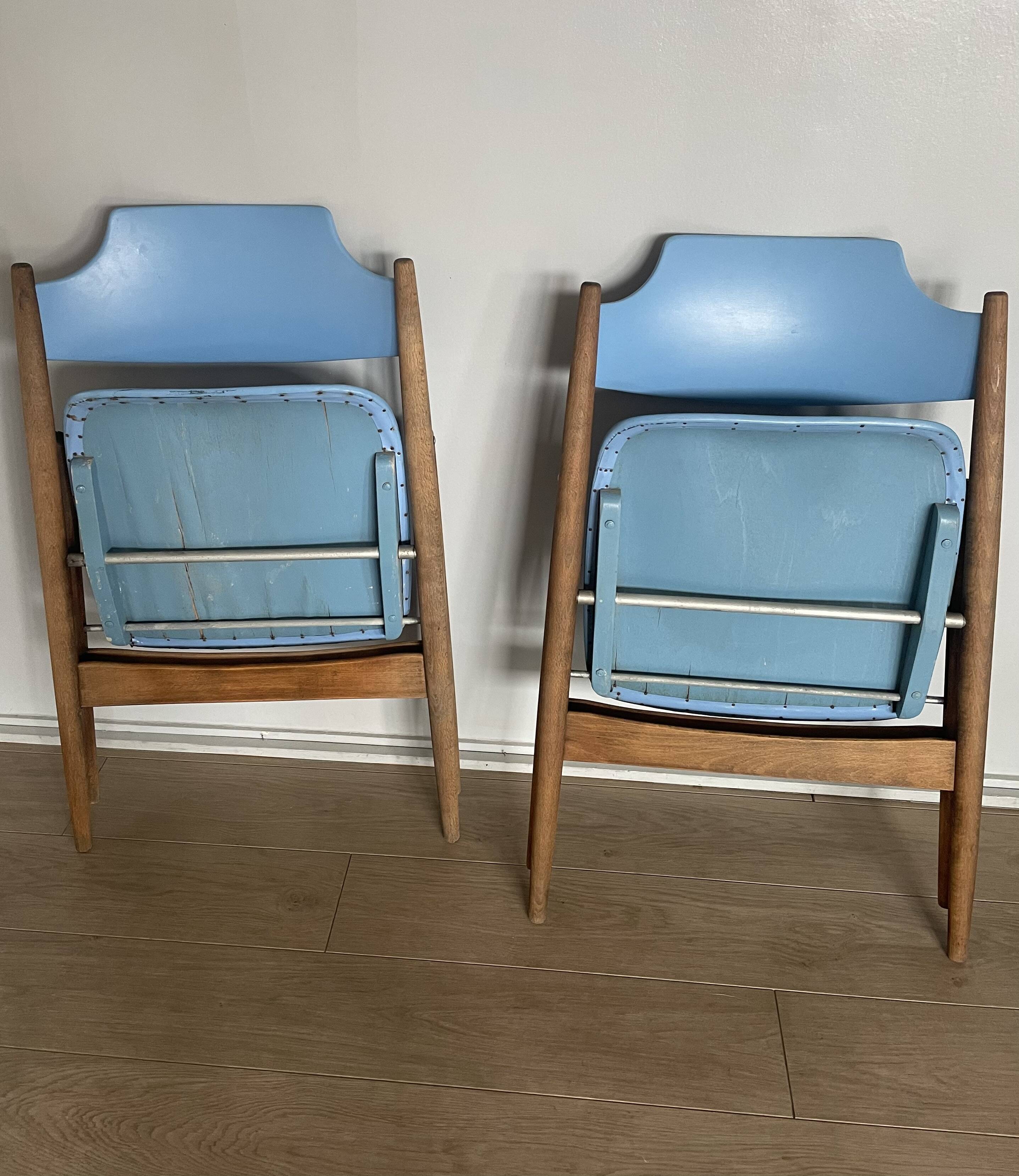 2 vintage folding chairs by Egon Eiermann