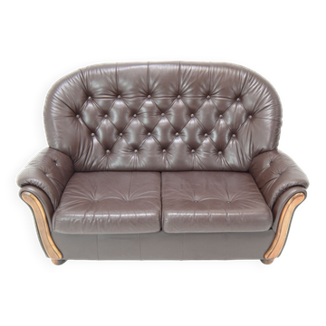Mid-century Leatherette Two Seat Sofa,1990's.