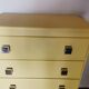 Vintage chiffonnier restyled mustard yellow, 5 drawers