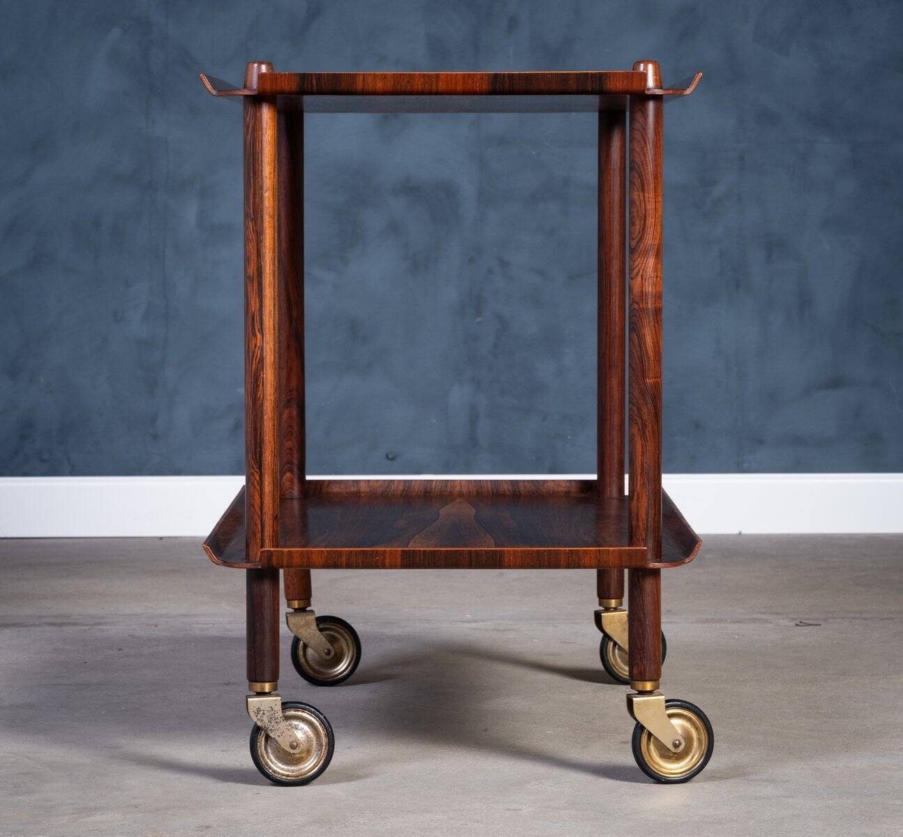 Vintage Bar Cart in Rosewood by Poul Hundevad, 1960s