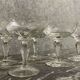 6 coupes à champagne en cristal ciselé époque Art Déco vers 1925-1930