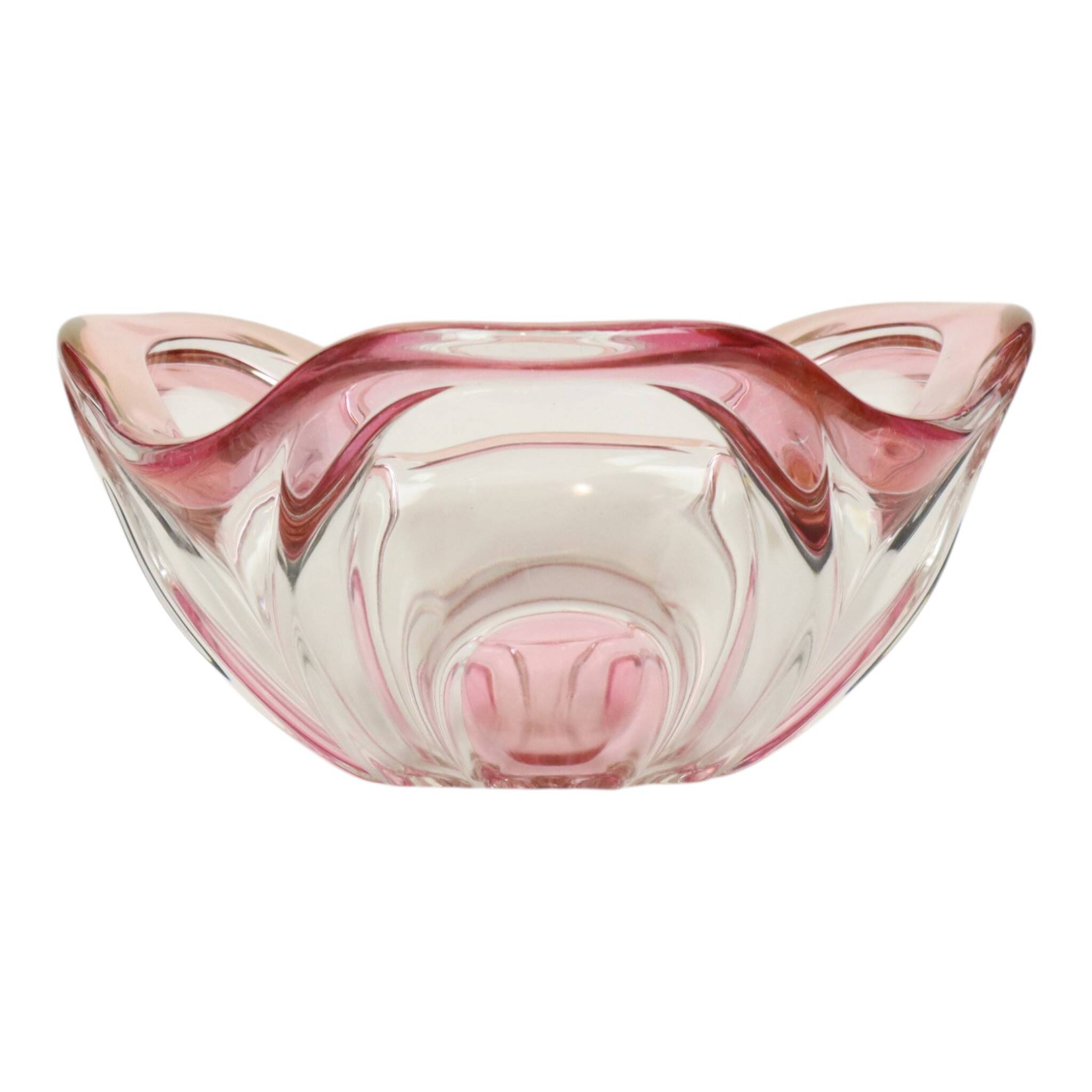 Vintage Murano Pink Glass Fruit Bowl – 1960s