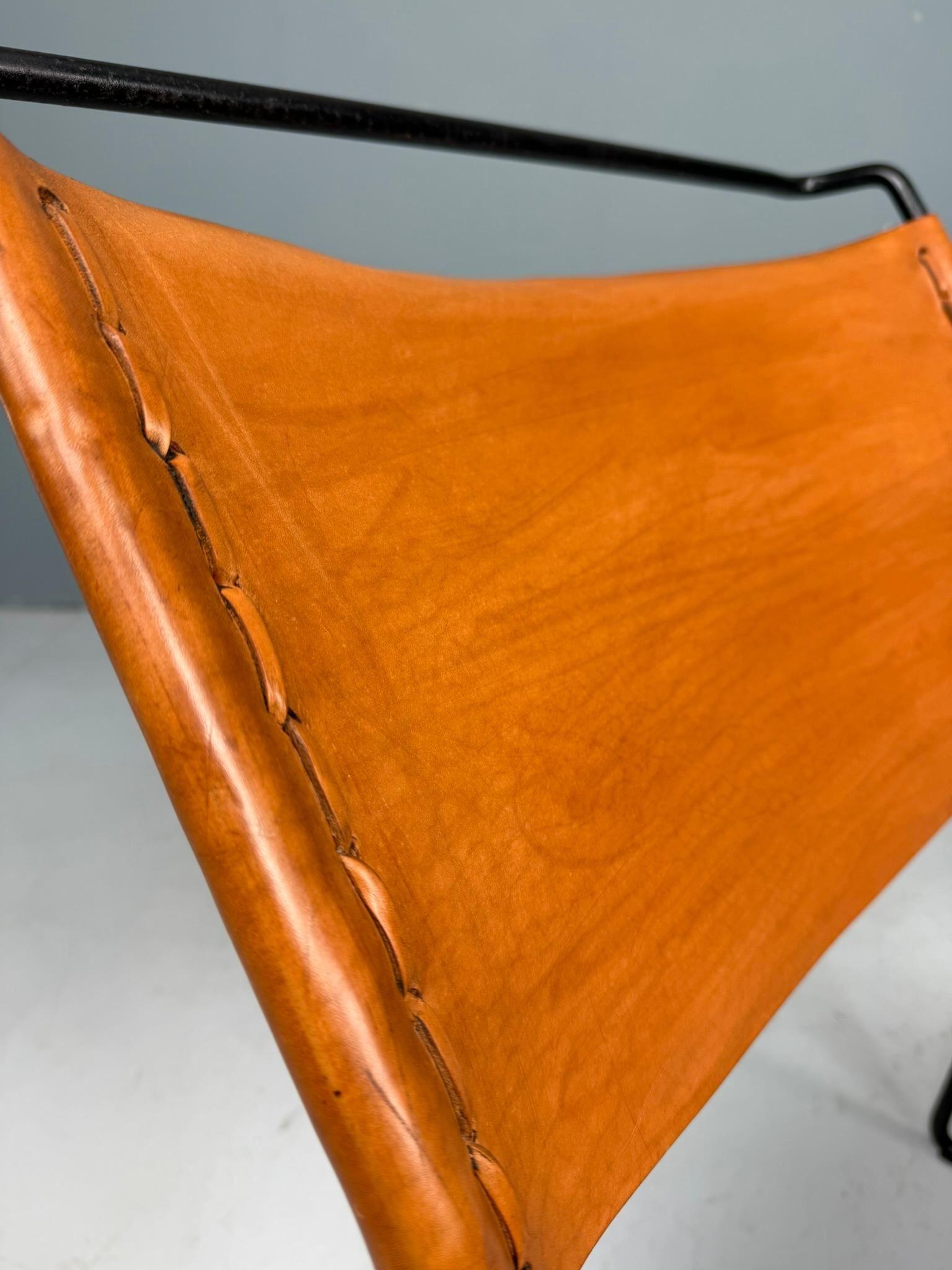 A. A. Dolleman Lounge Chair by Metz & Co, Mid-Century Leather & Metal
