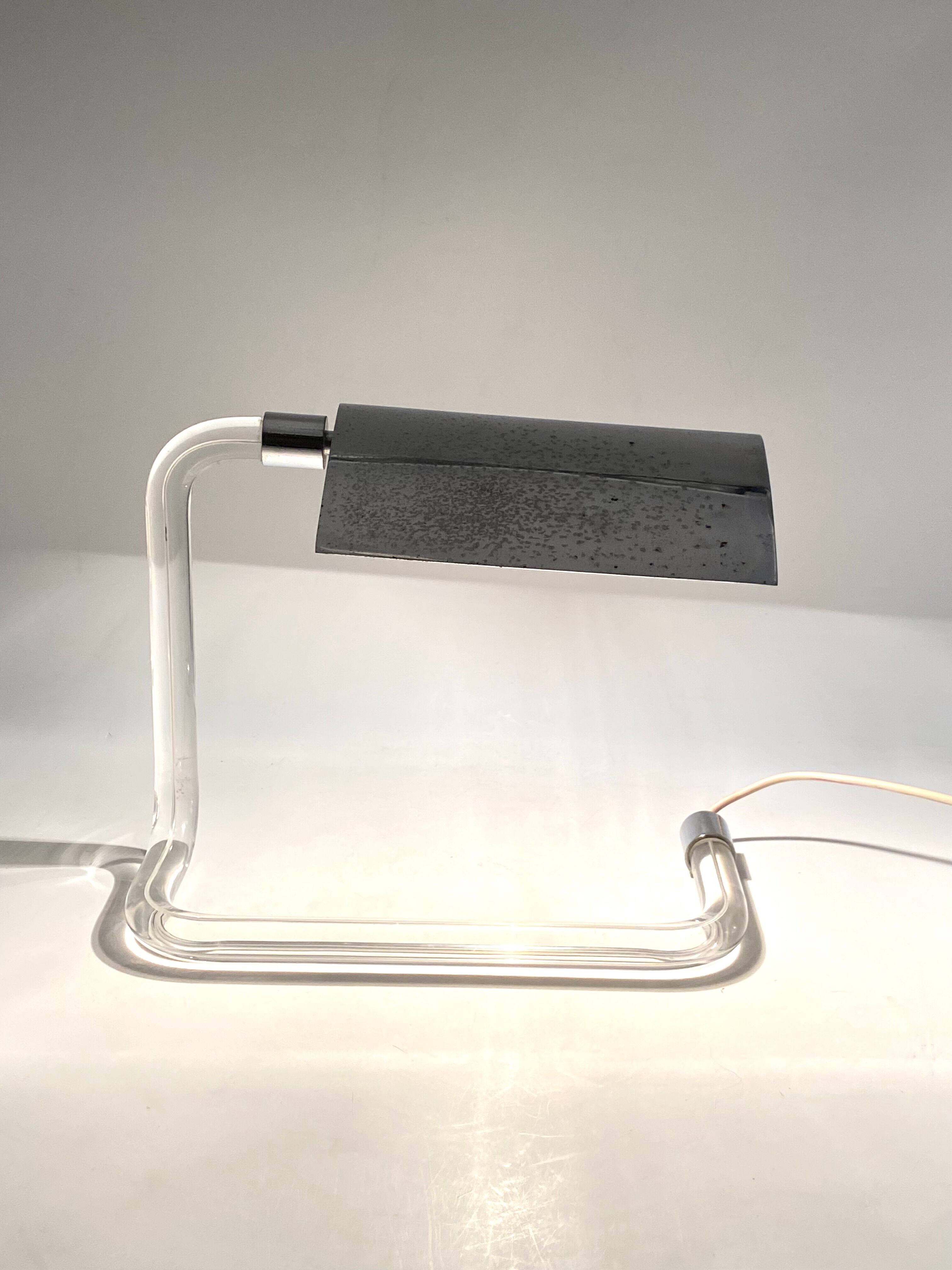 Peter hamburger, crylicord modernist crylicord desk lamp, knoll international, 1960s