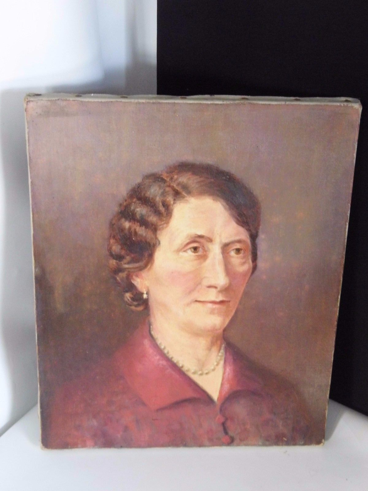 Oil on canvas portrait of notable woman