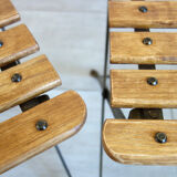 Vintage folding chairs and stool set