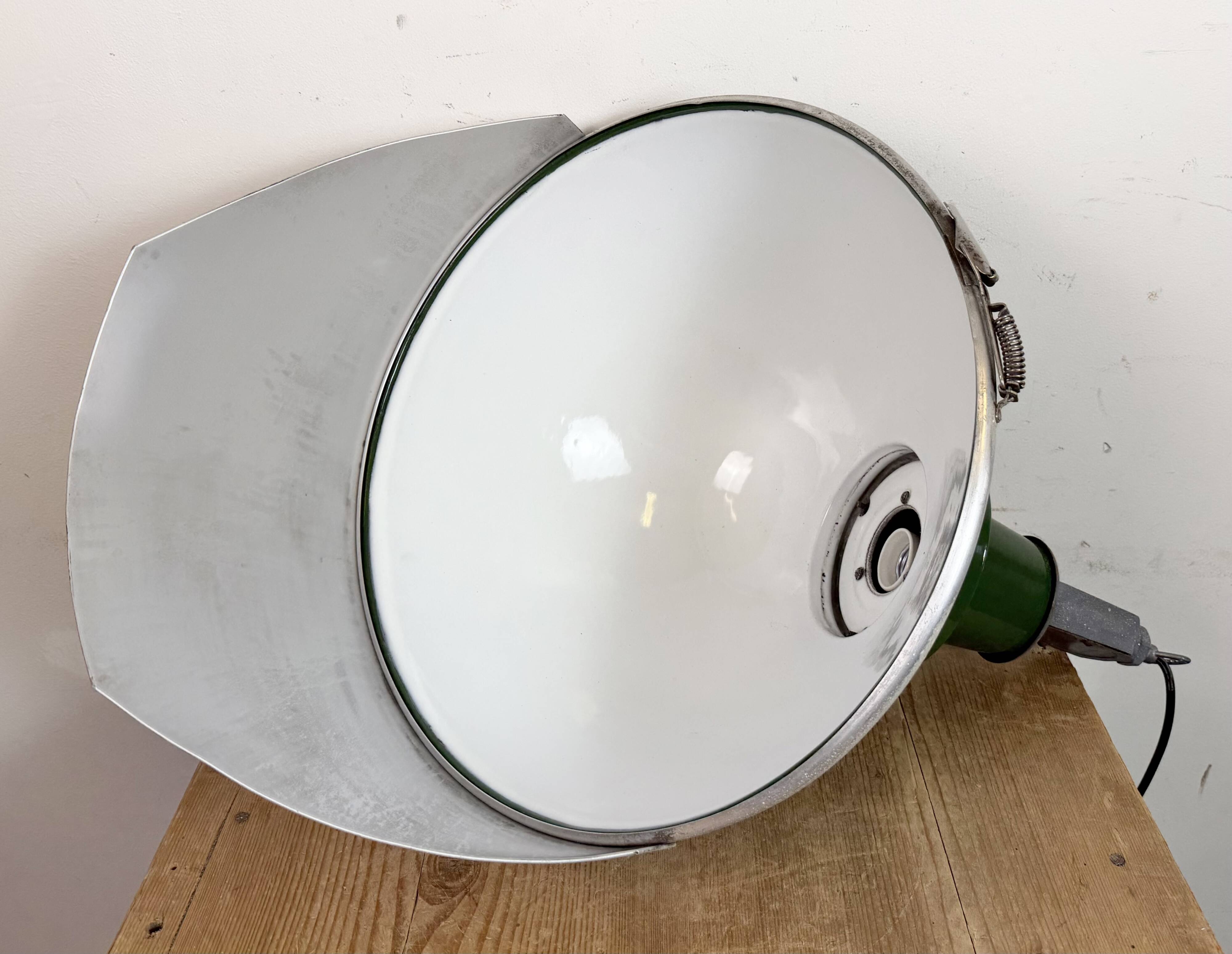 Large Industrial Green Enamel Factory Pendant Lamp from Benjamin, 1960s