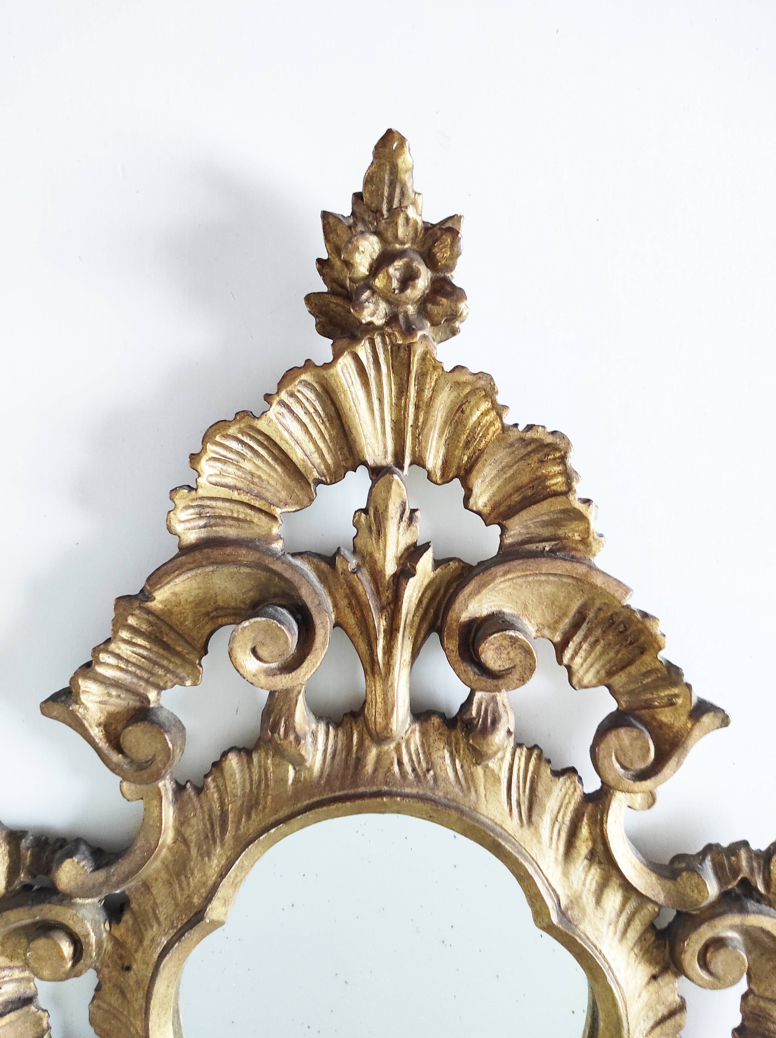 Gilded wood mirror, 56 x 32 cm