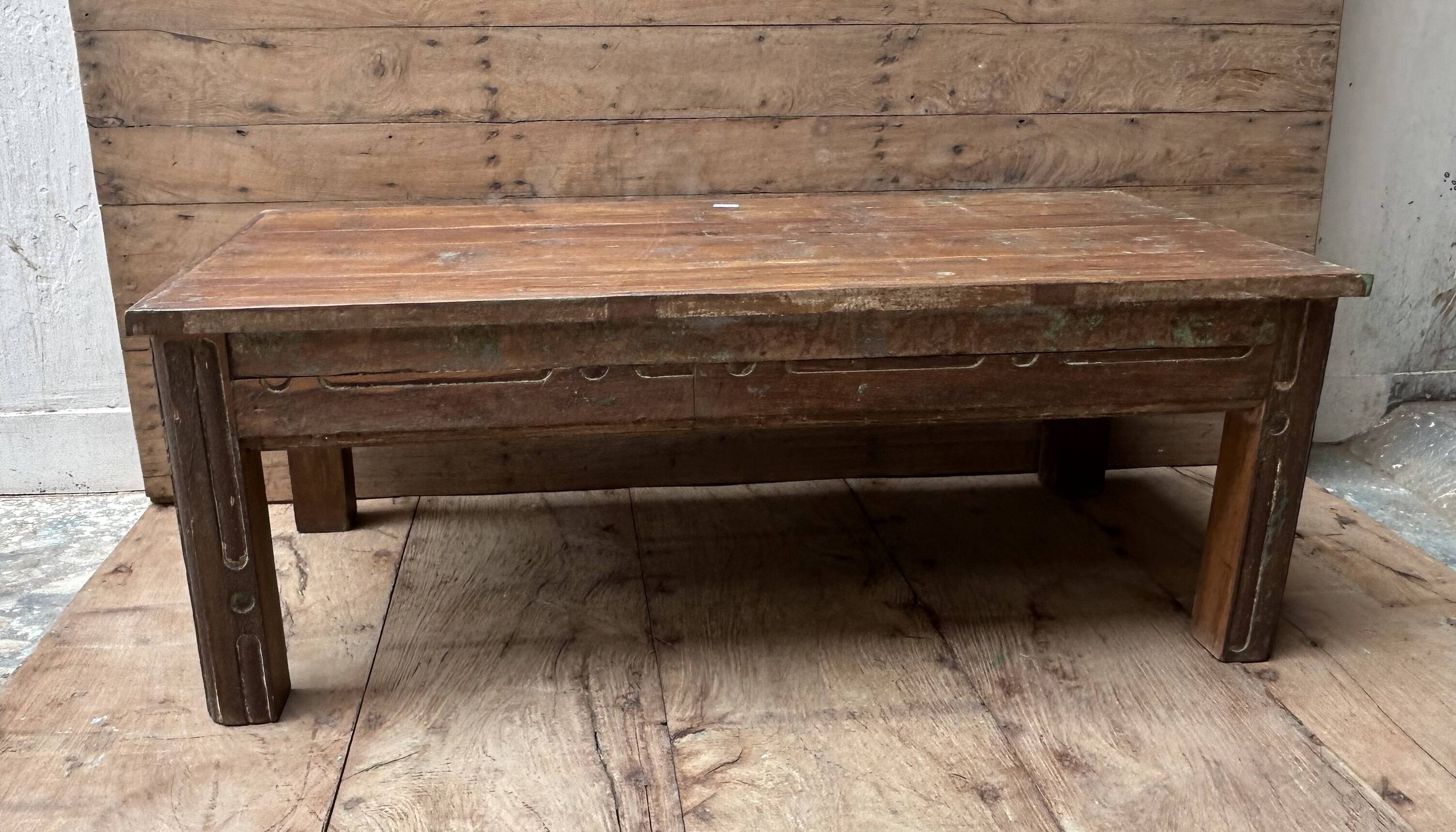 Burmese teak coffee table