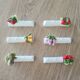 Lot of 6 vintage ceramic barbotine knife/fork holders.