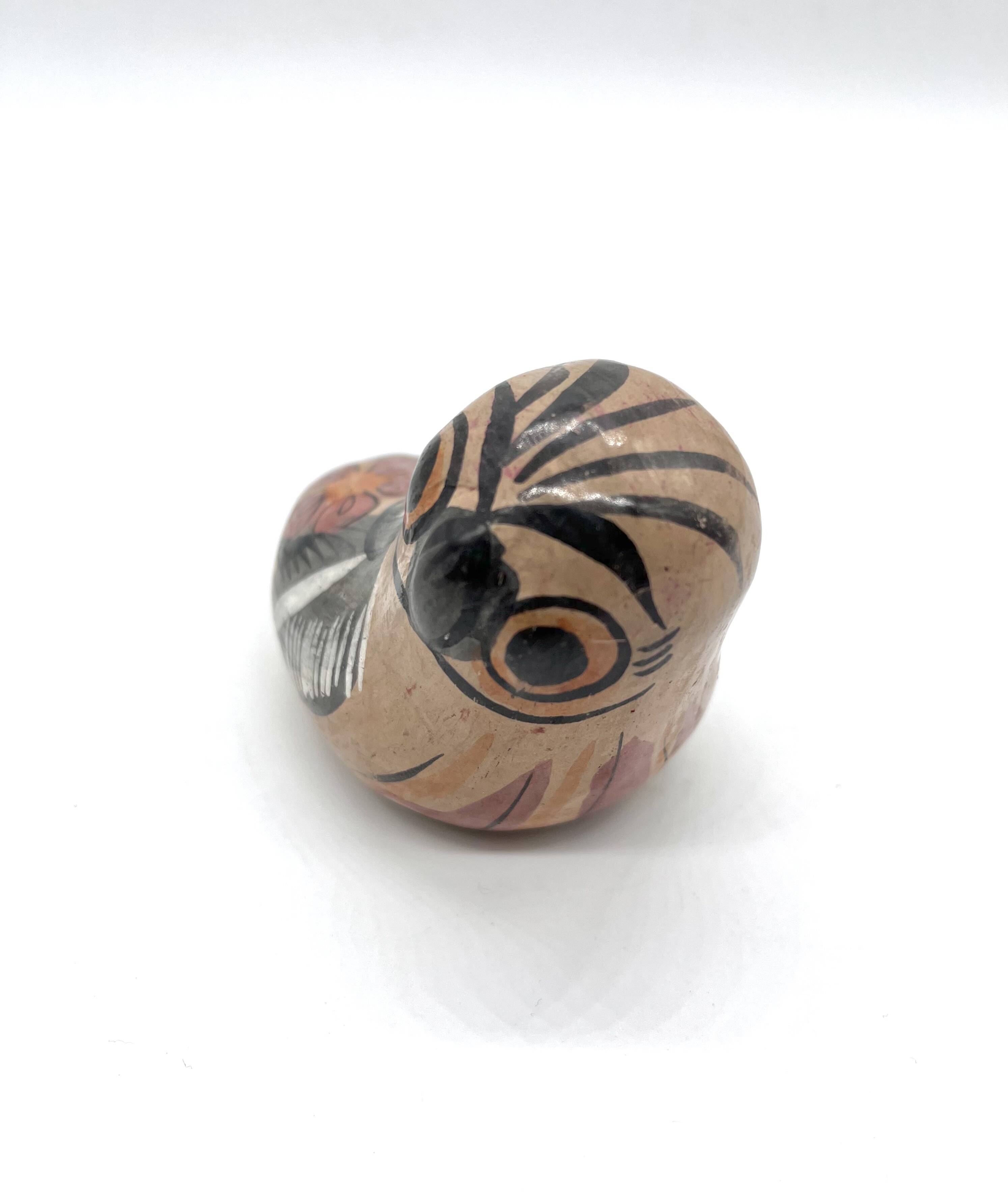 Vintage ceramic owl from Mexico, hand-painted bird.