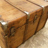 Former large wooden and iron trunk