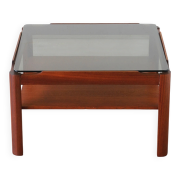 Table basse carrée vintage – Teck massif – Myer