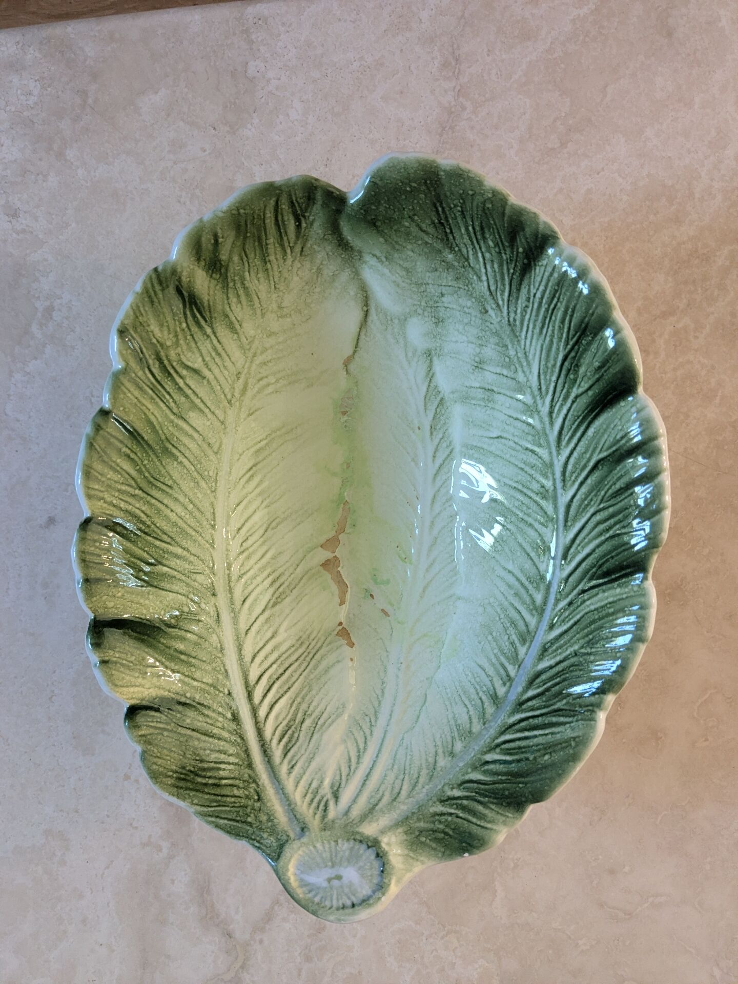 Plat vintage feuille de chou