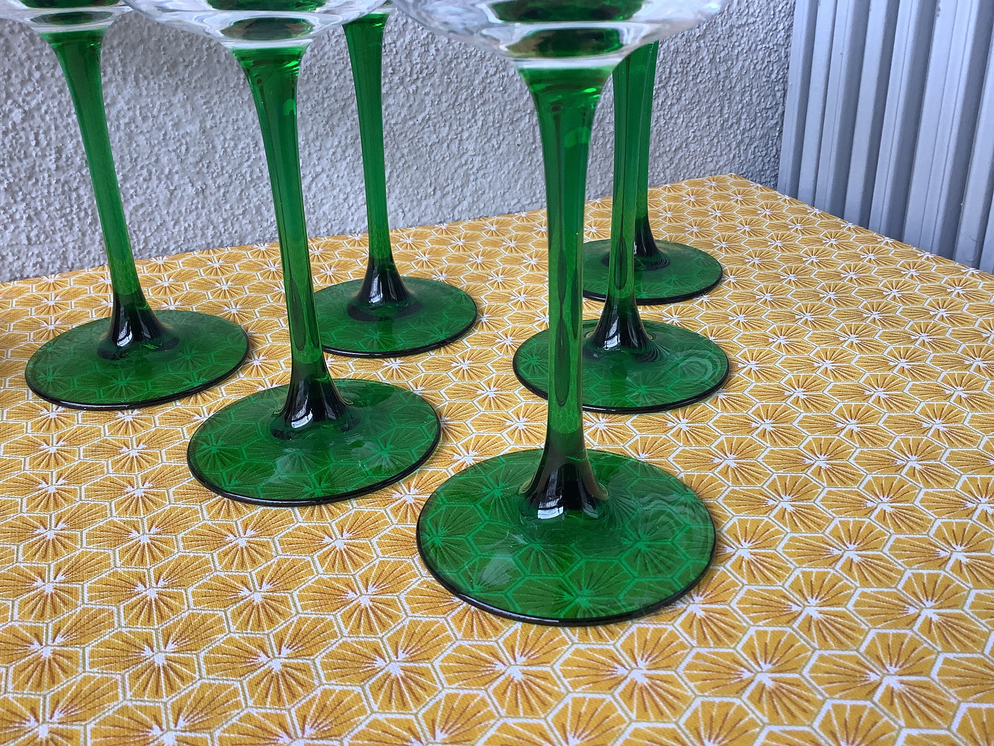 French Roemer Alsace glasses chiseled Luminarc