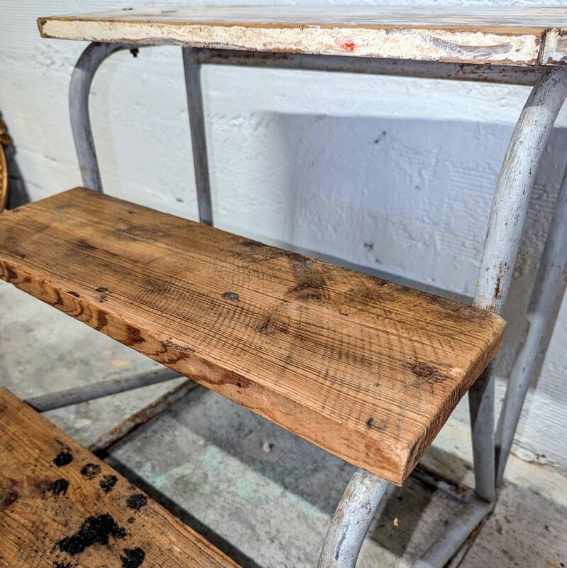 Metal and wood stepladder