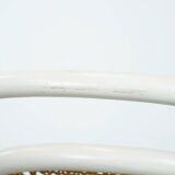 Vintage white bistro chair with armrests in Thonet style
