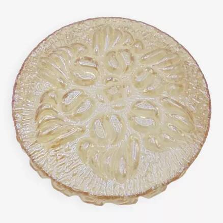 Iridescent cast glass ceiling light by Helena Tynell