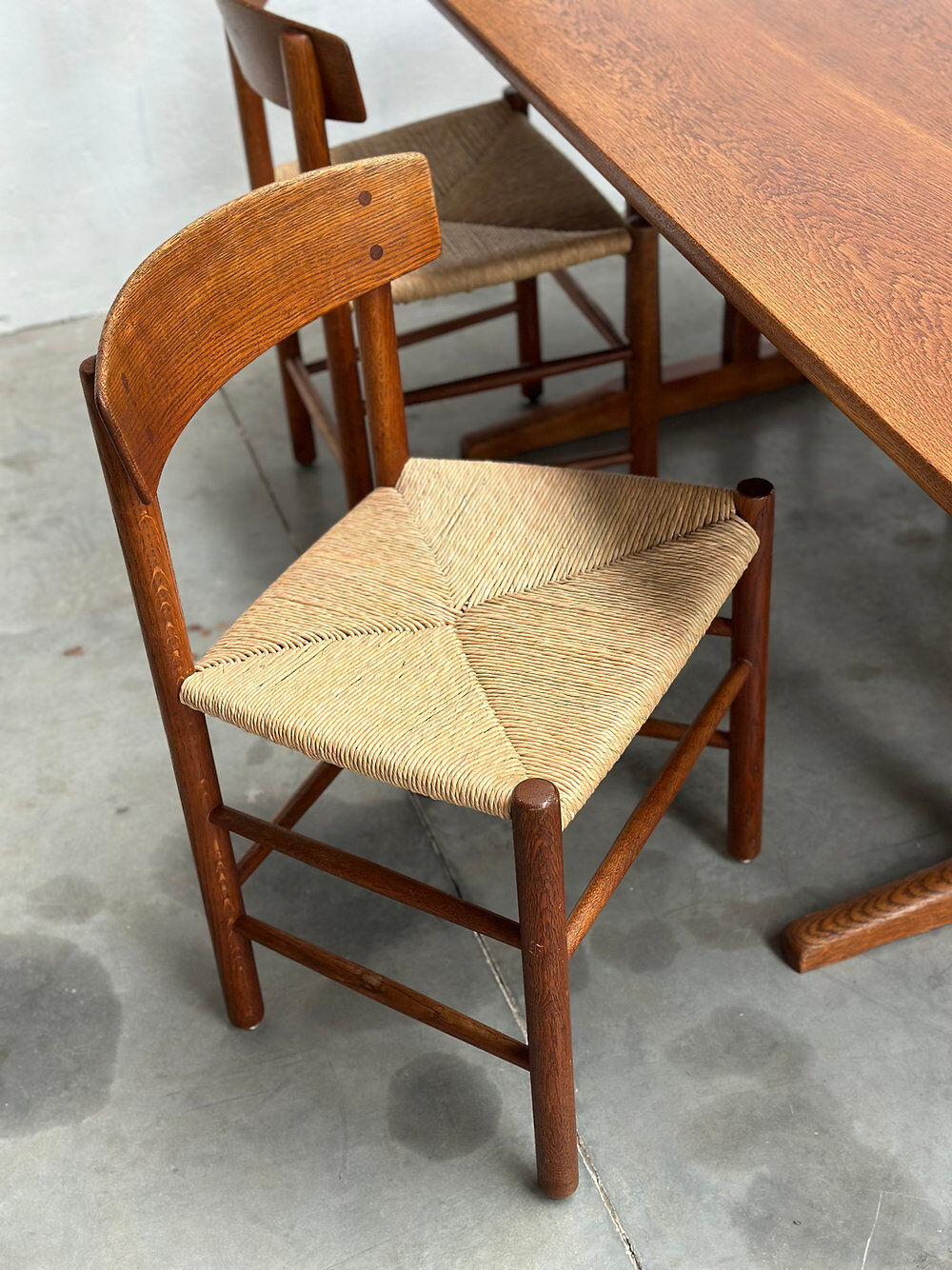 4 'J39' chairs and 'C18' shaker table, Børge Mogensen, FDB Møbler, Denmark