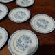 Dessert service twelve plates and round dish Bavaria China blau porcelain