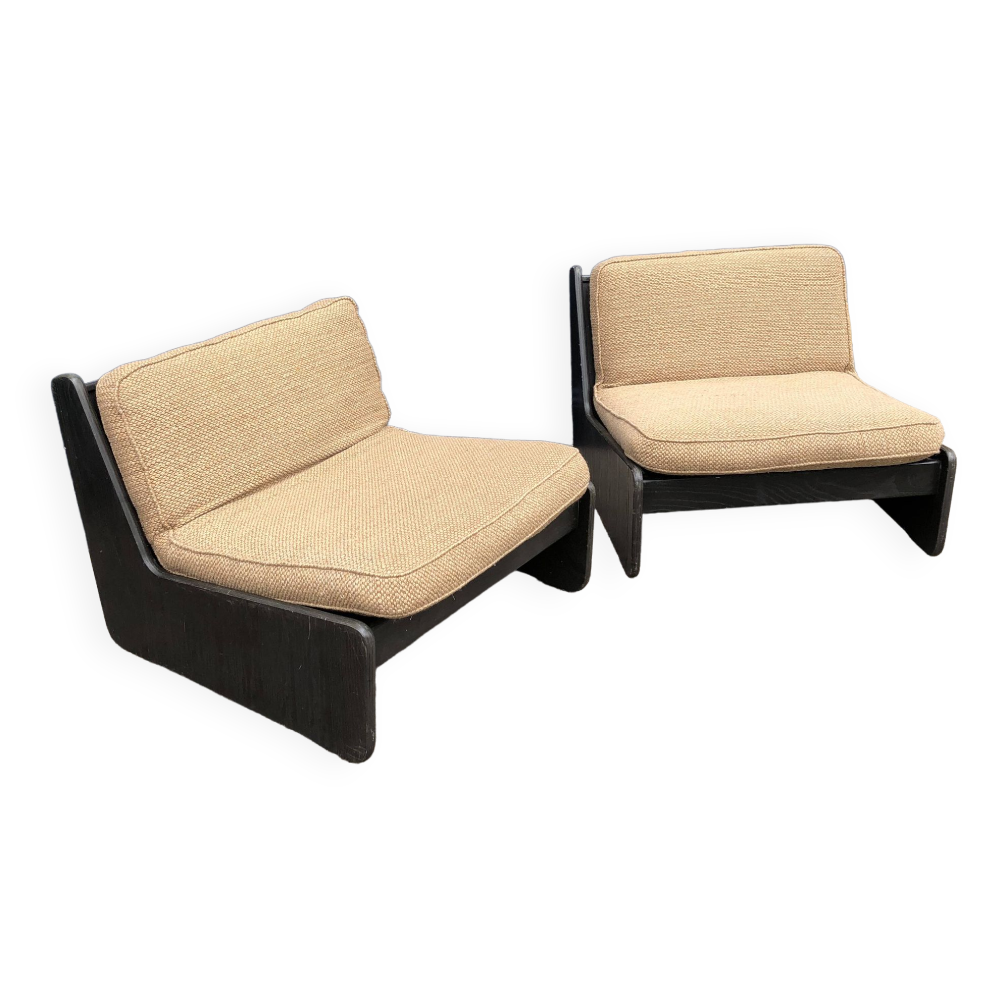 2 carl straub modular lounge armchairs vintage 1970s boucle sofa midcentury 1960s
