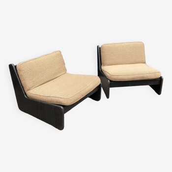 2 carl straub modular lounge armchairs vintage 1970s boucle sofa midcentury 1960s