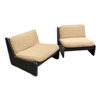 2 fauteuils lounge modulables carl straub vintage 1970 canapé boucle midcentury 1960