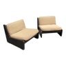 2 fauteuils lounge modulables carl straub vintage 1970 canapé boucle midcentury 1960