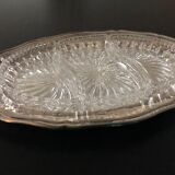 Metal & glass aperitif dish, 60s/70s