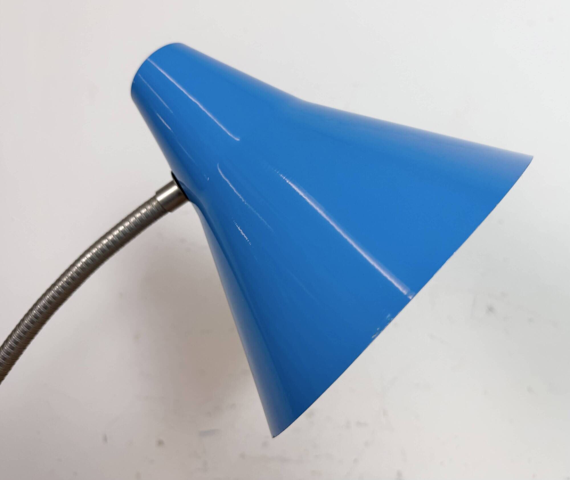 Blue Industrial German Workshop Table Lamp from Reif Dresden, 1960s