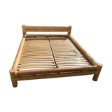 Vintage bed 160x200 and 2 bamboo bedsides