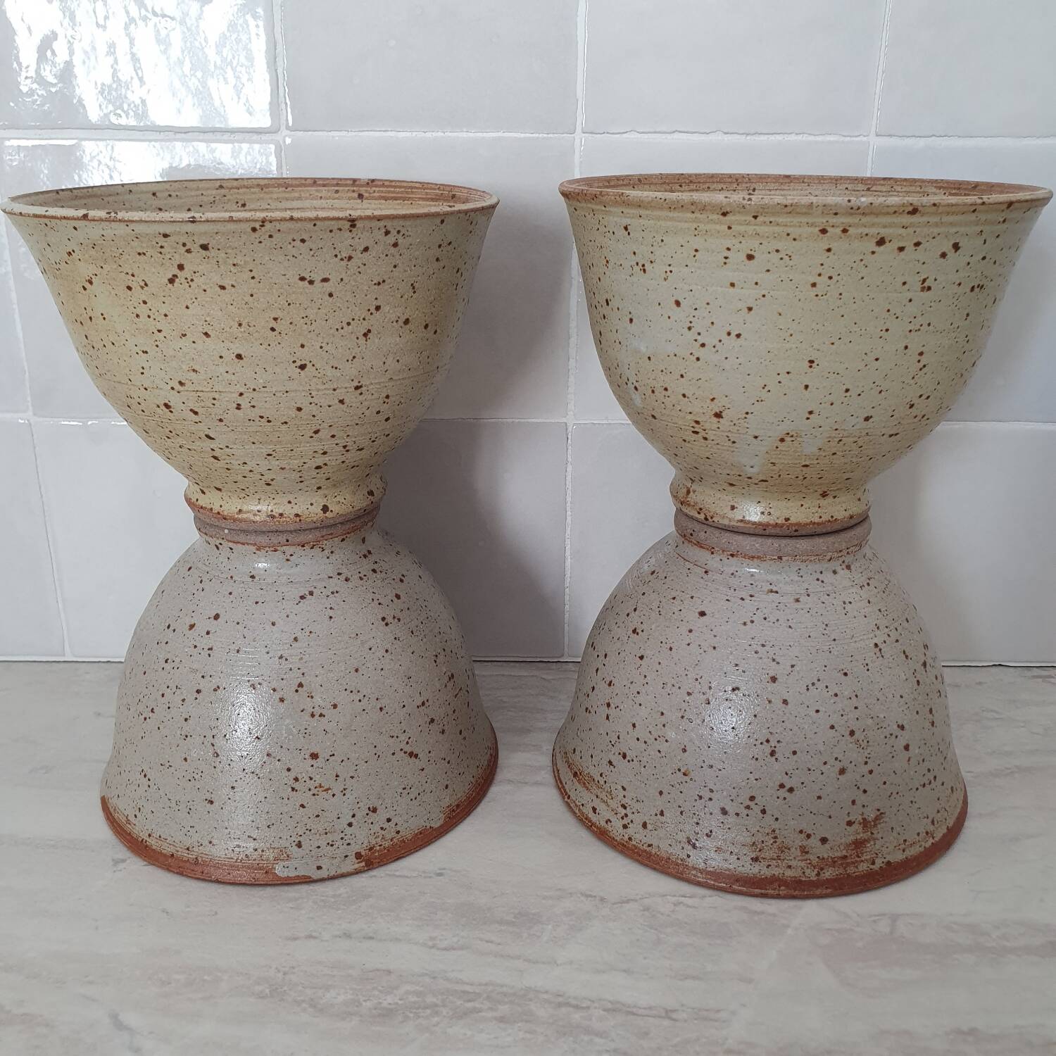 4 large bowls in pyrite stoneware