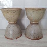 4 large bowls in pyrite stoneware
