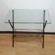 Glass and brass side table Angelo Ostuni for Frangi Milano 1950