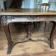 Antique dining set. Table 1.58 m x 1.10 m + 6 chairs from the 1920s.