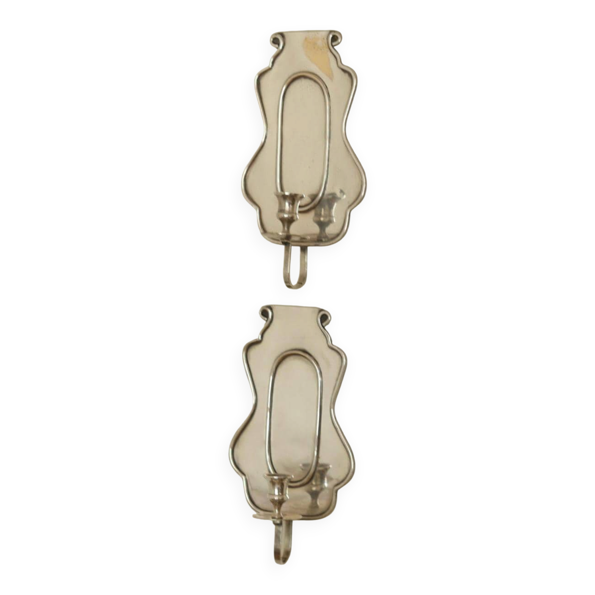 Pair Of Mid Century Swedish Pewter Sconces