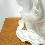 Cygnes en porcelaine avec des détails en or vintage