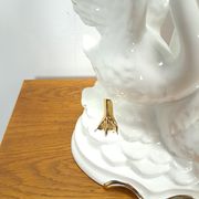Porcelain lamp swans with vintage gold details