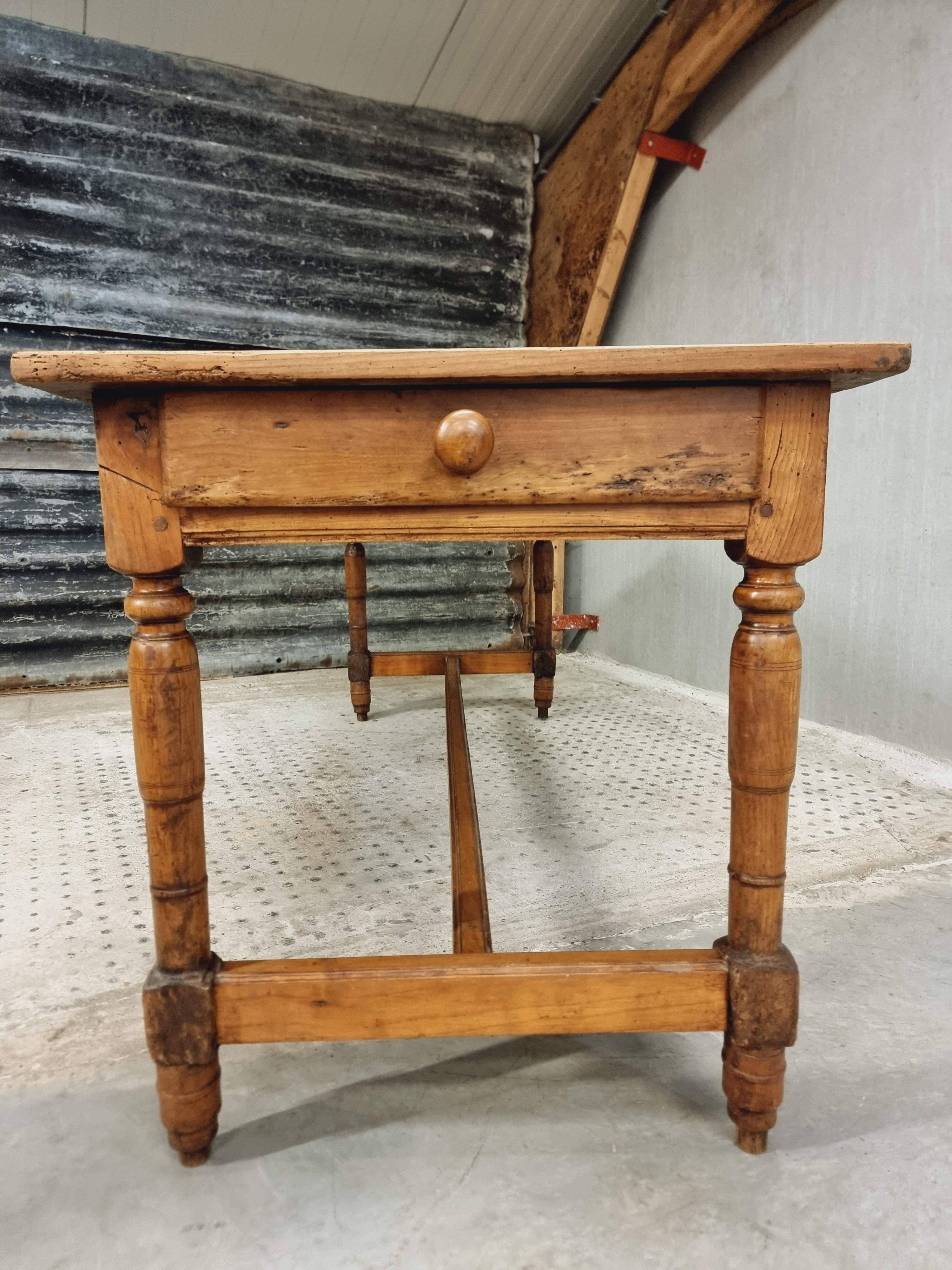 Antique French table farm dining table 19th century 73 x 201 cm
