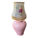 Large vintage ceramic pink pot lamp – Hand-painted lampshade