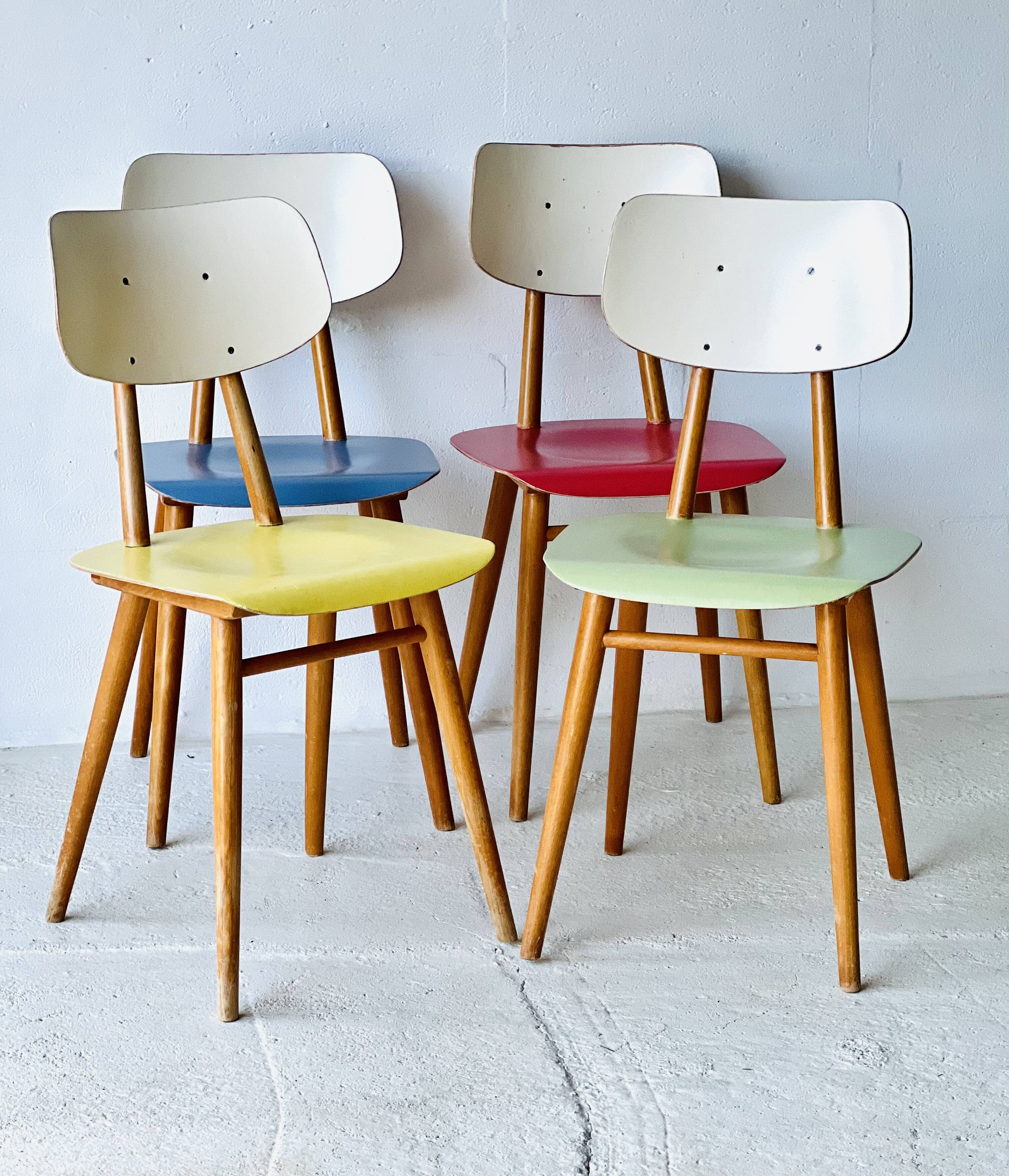 Dining chairs by ton, 1960’